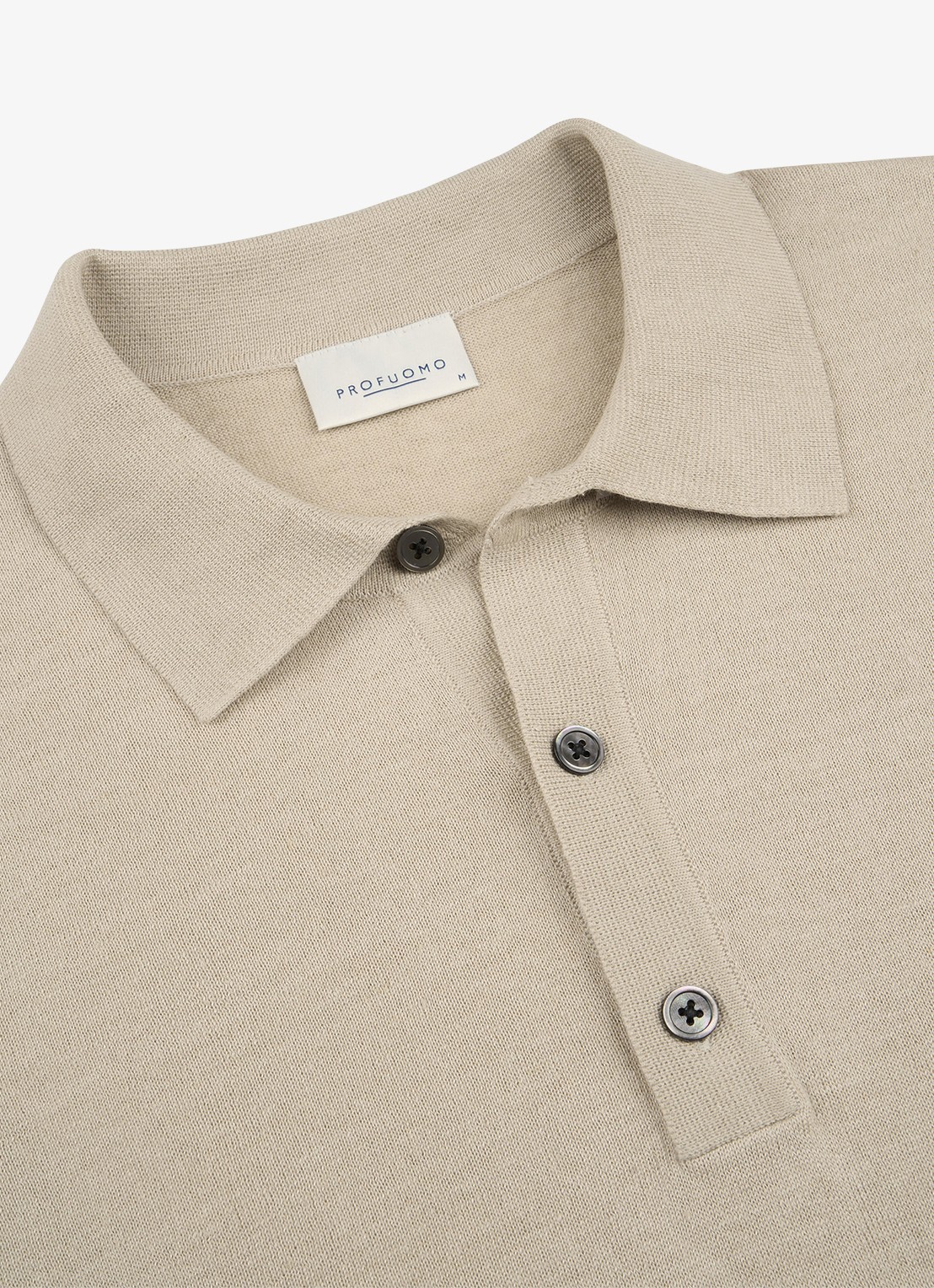 Profuomo Regular fit polo in linnenblend - detail 5 beige