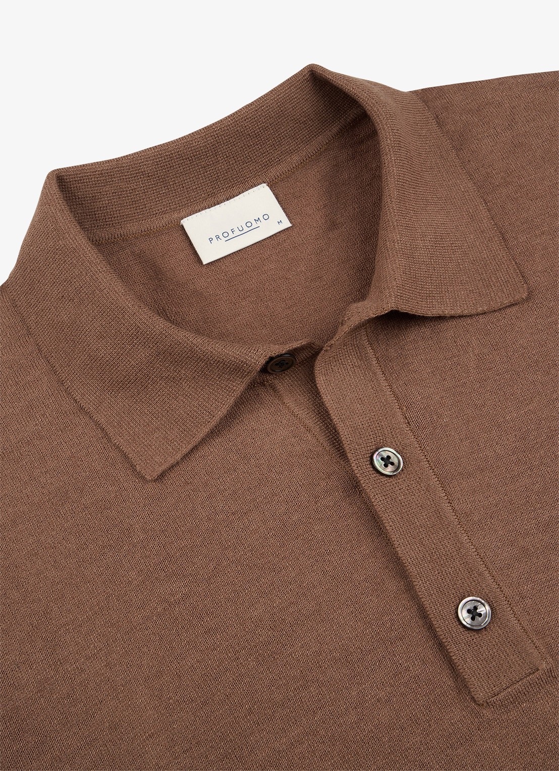Profuomo Regular fit polo in linnenblend - detail 3 clay