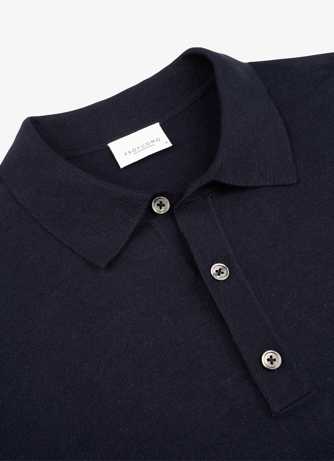 Profuomo Regular fit polo in linnenblend - detail 3 blauw