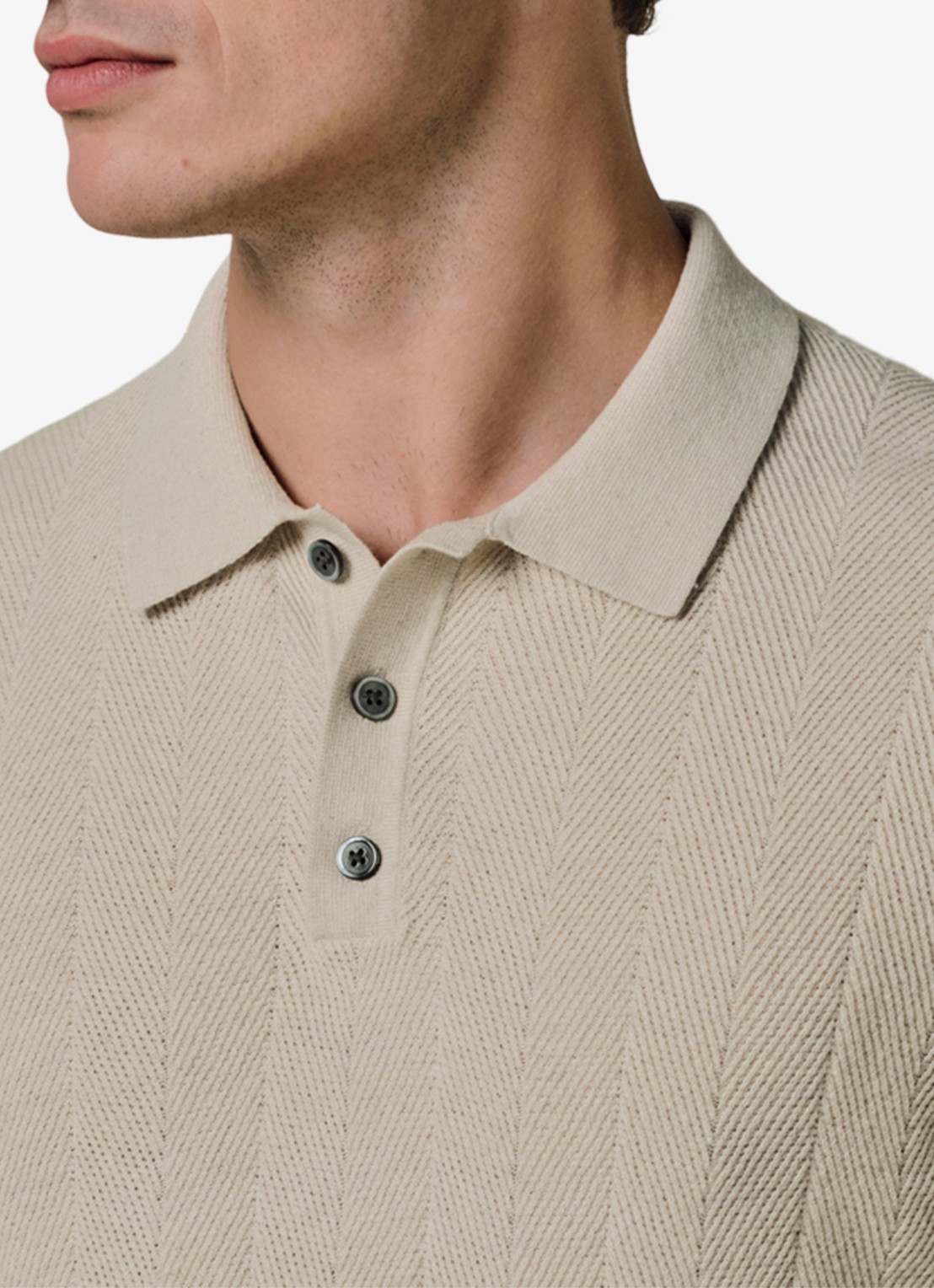Profuomo Regular fit polo in linnenblend - detail 5 beige