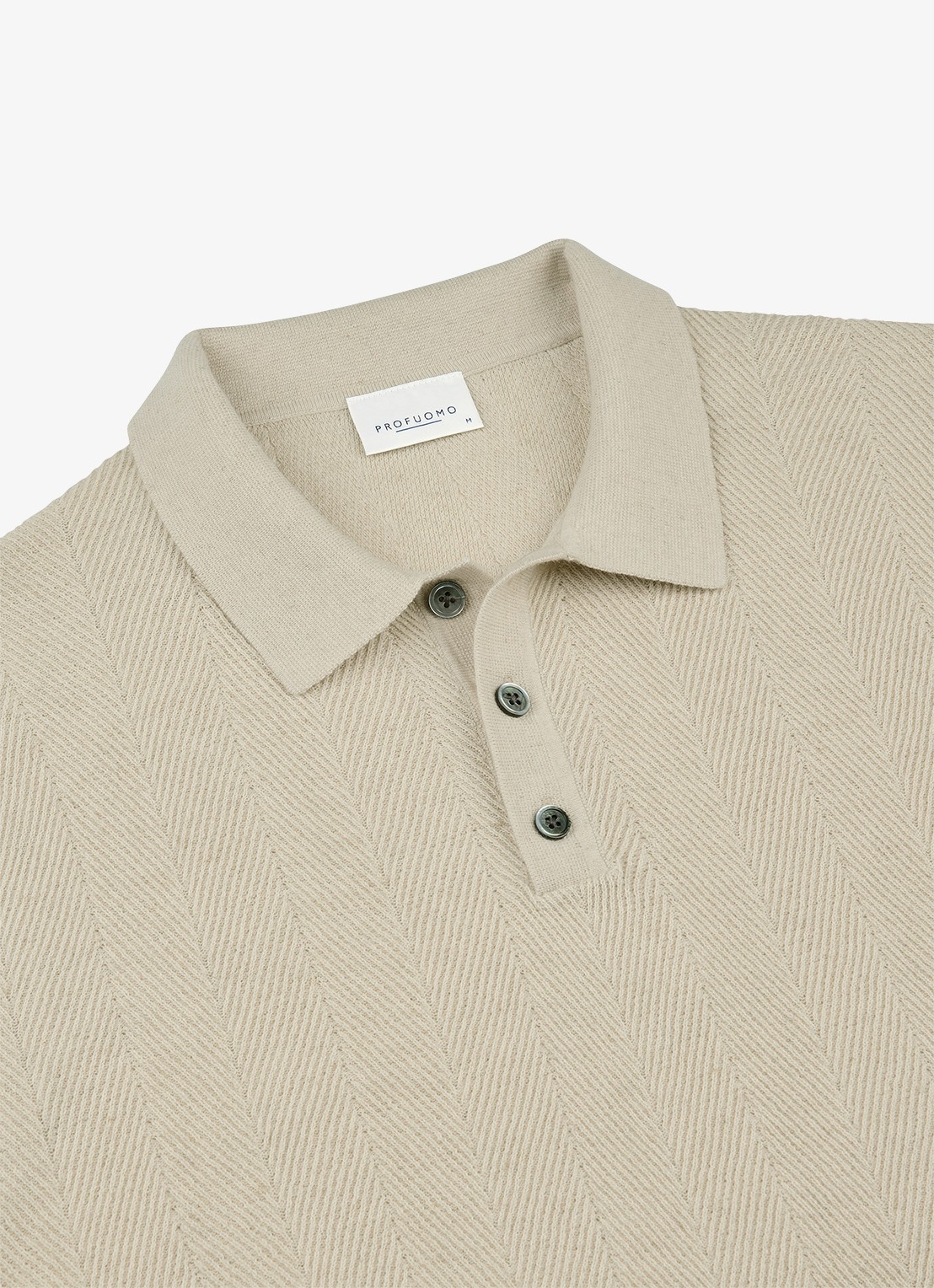 Profuomo Regular fit polo in linnenblend - detail 6 beige