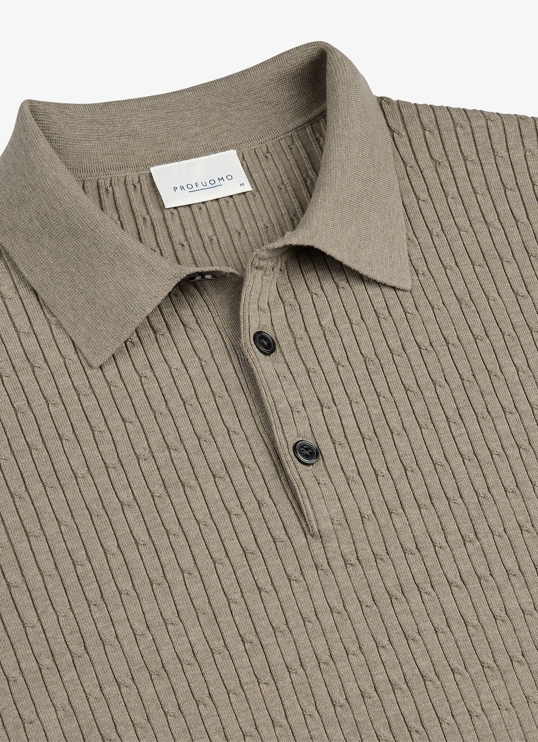 Profuomo Regular fit polo in zijdeblend - detail 6 beige