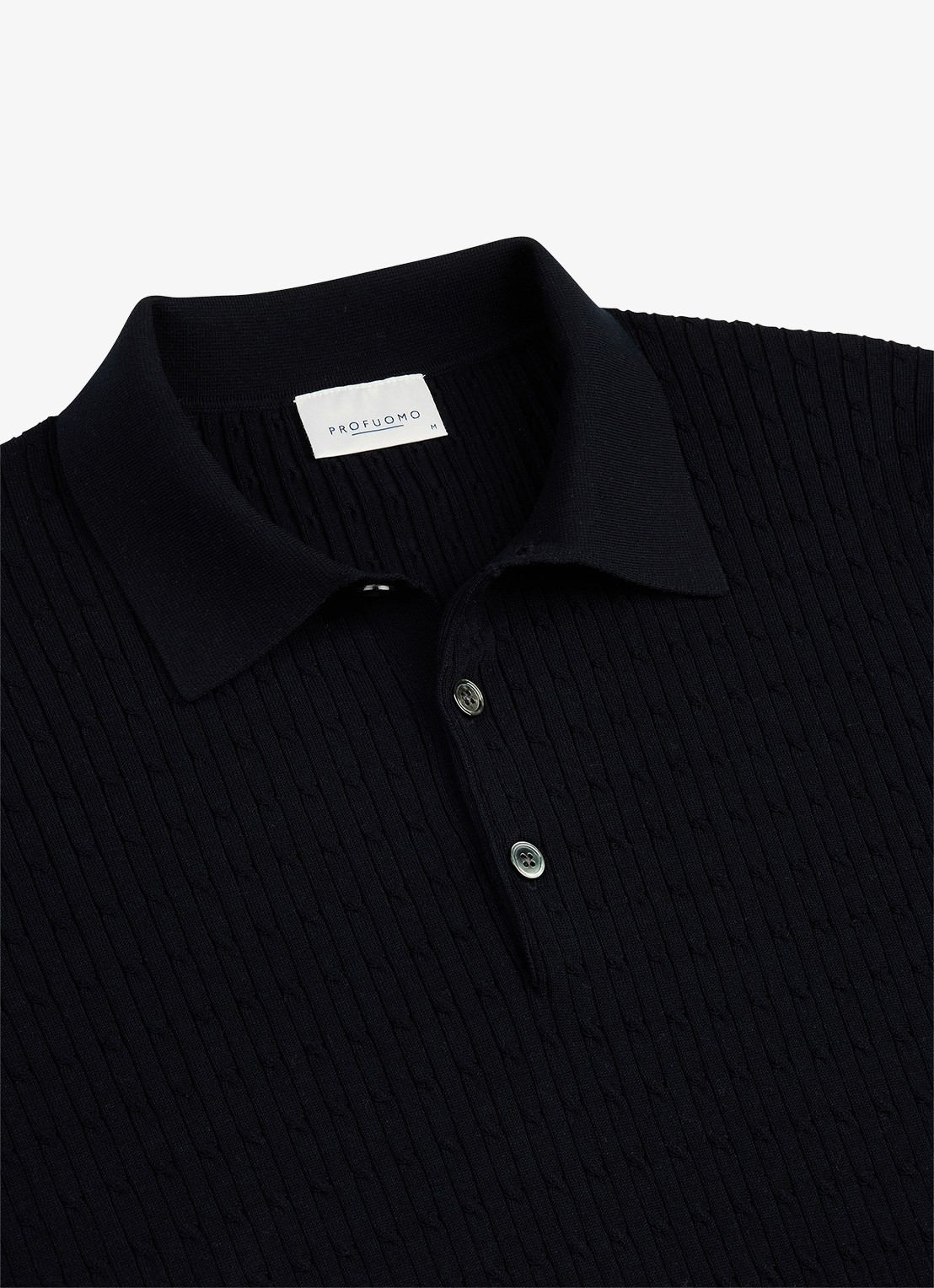 Profuomo Regular fit polo in zijdeblend - detail 6 donkerblauw