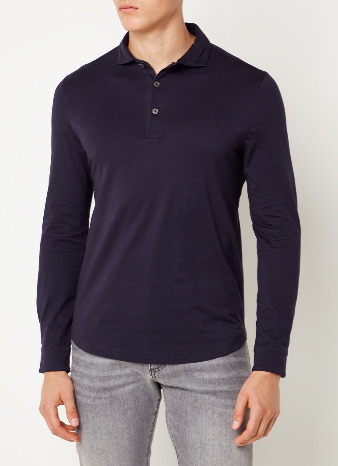 Profuomo Regular fit polo met stretch - detail 2 donkerblauw