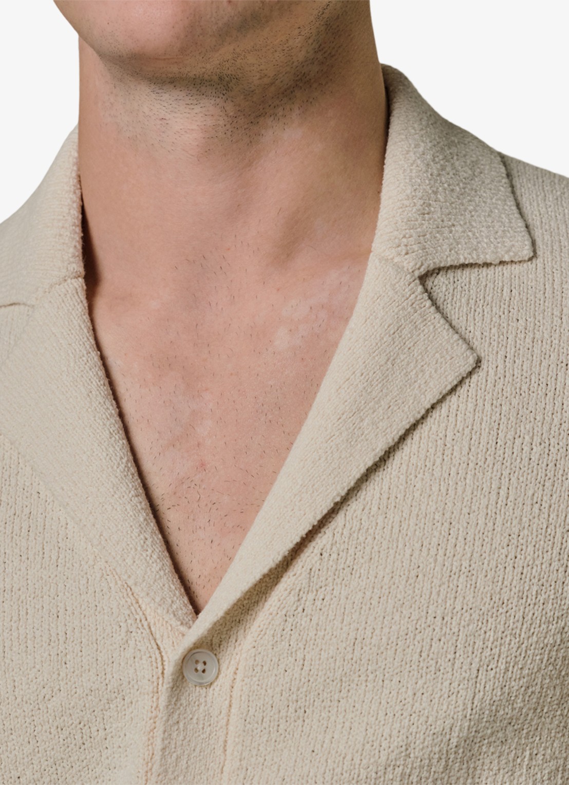 Profuomo Regular fit polo met structuur - detail 5 gebroken wit