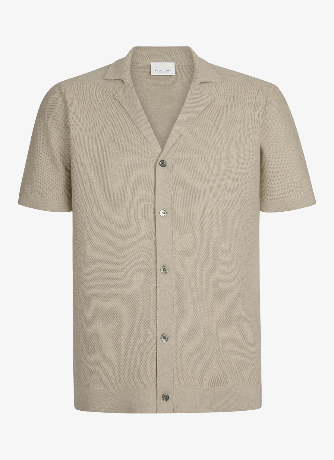 Profuomo Regular fit polo met structuur - voorkant beige