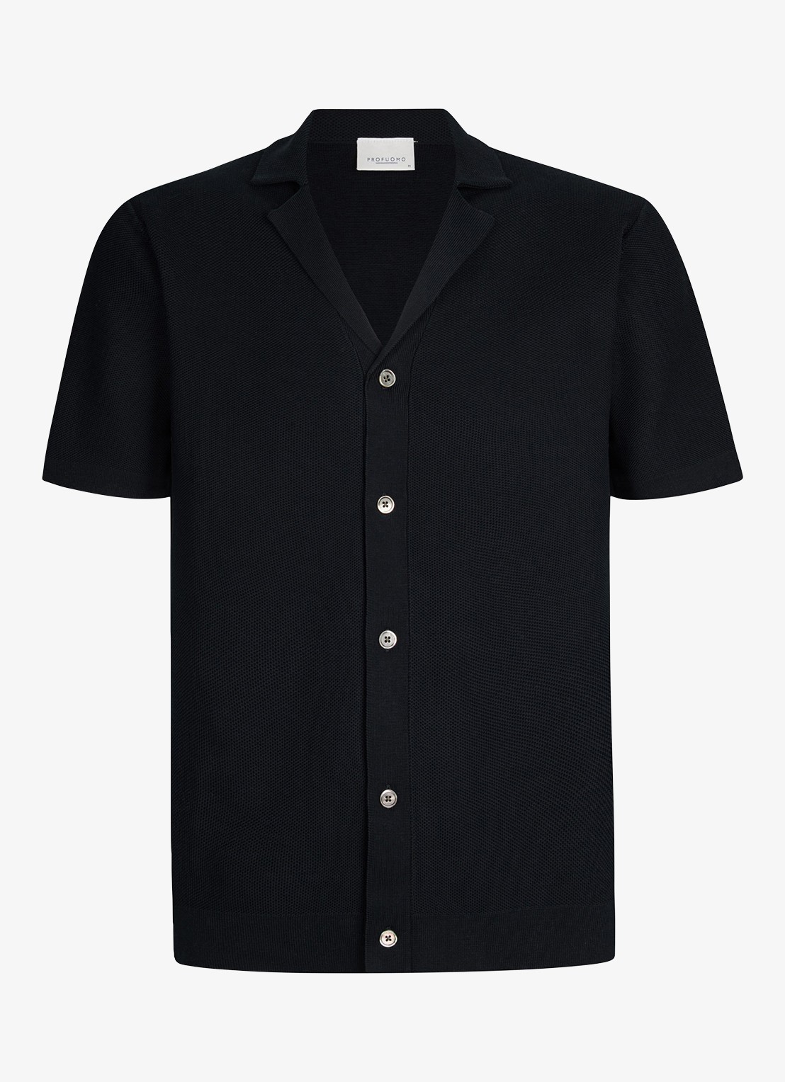 Profuomo Regular fit polo met structuur - voorkant donkerblauw