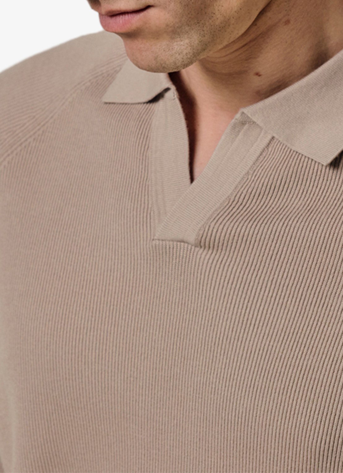 Profuomo Regular fit polo met structuur - detail 4 beige