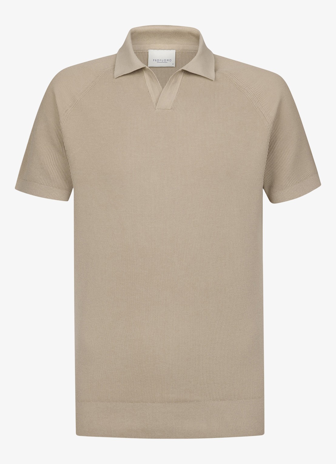 Profuomo Regular fit polo met structuur - voorkant beige