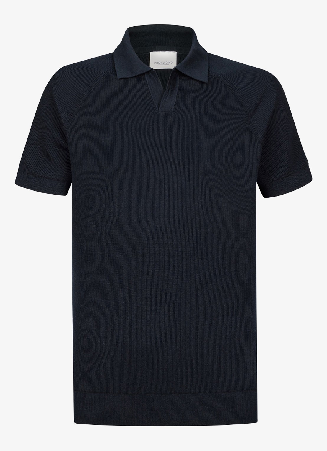 Profuomo Regular fit polo met structuur - voorkant donkerblauw