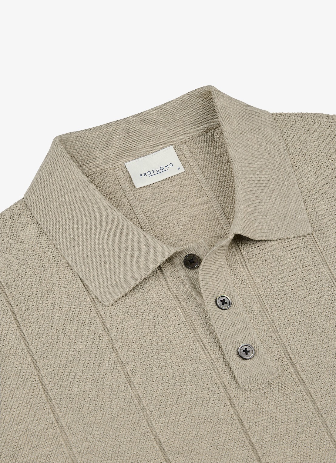 Profuomo Regular fit polo met structuur - detail 6 beige