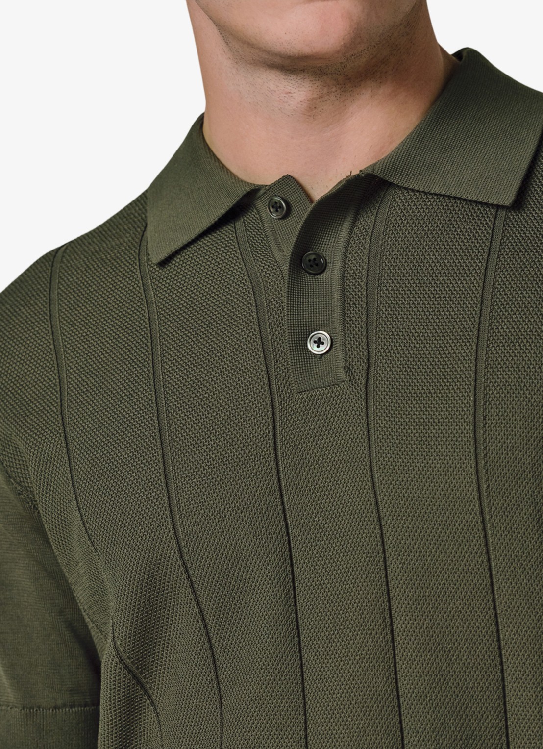 Profuomo Regular fit polo met structuur - detail 5 groen