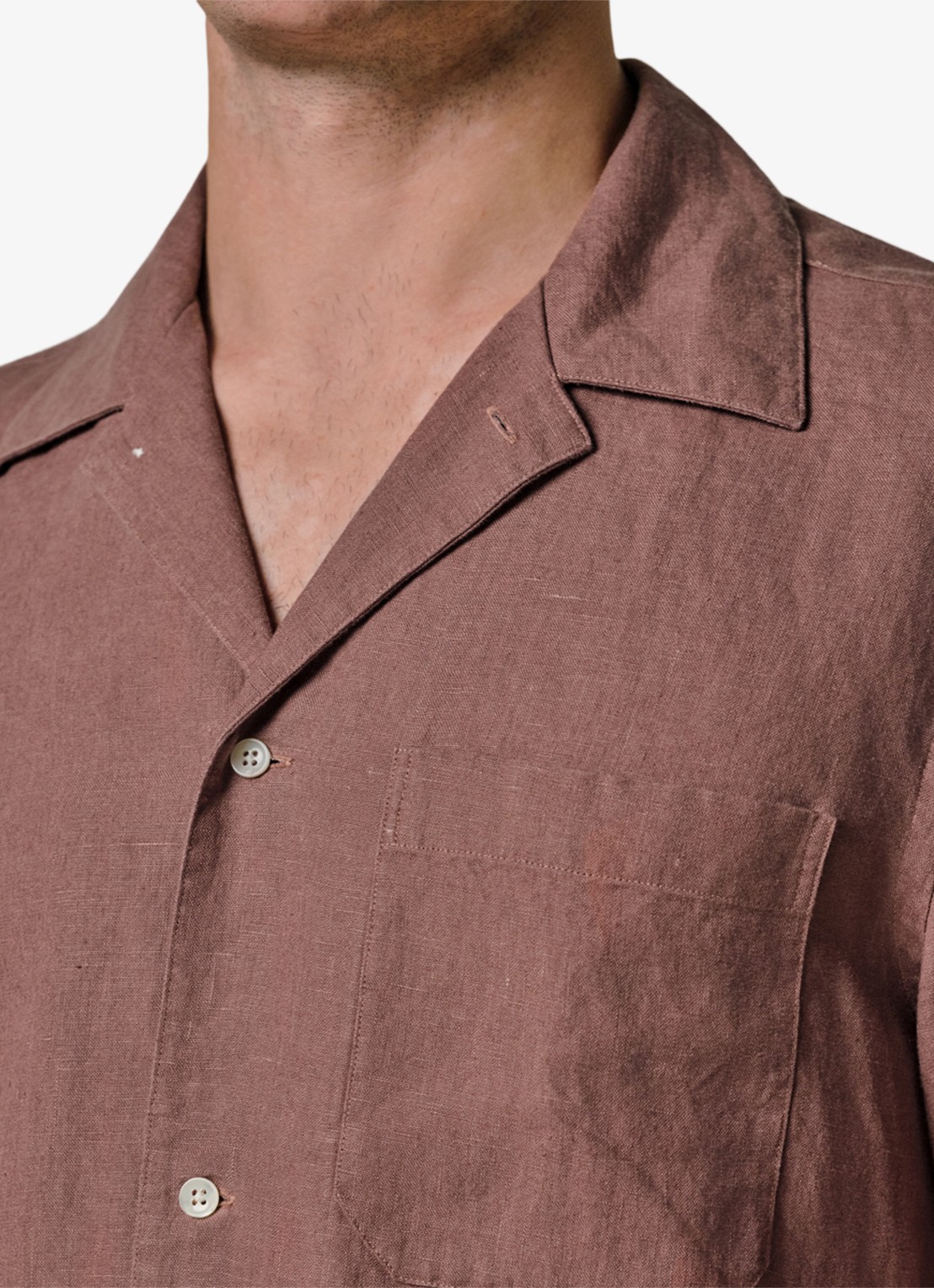 Profuomo Relax fit shirt in linnen - detail 3 clay