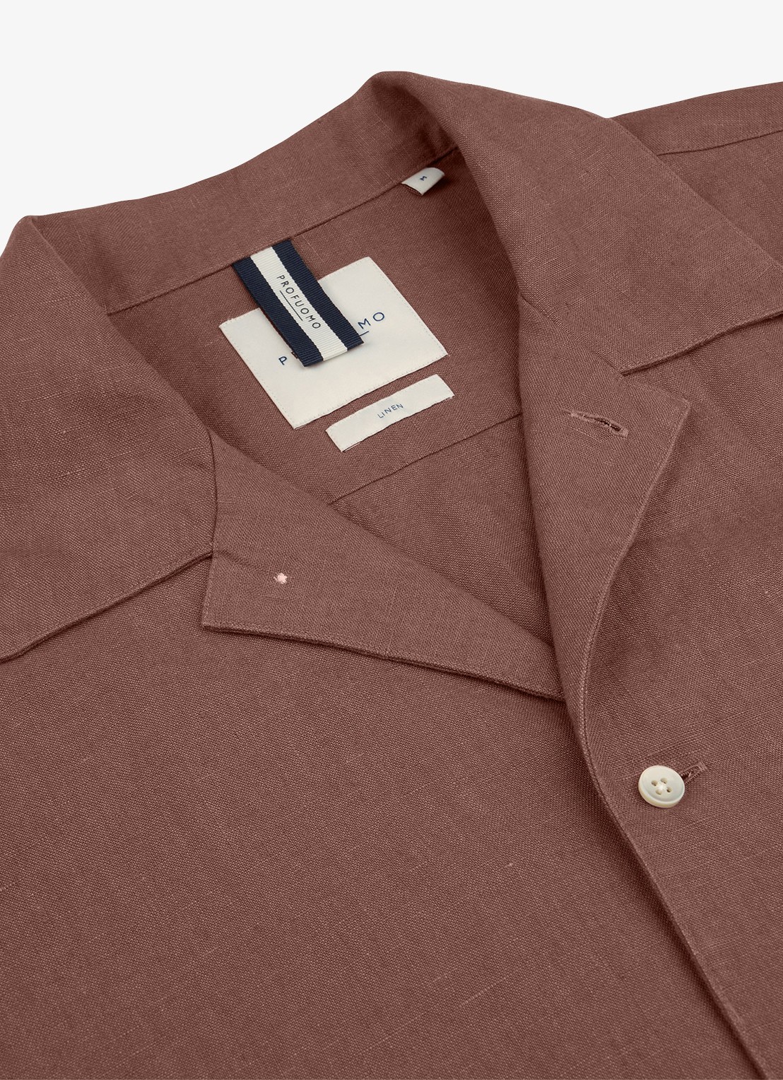 Profuomo Relax fit shirt in linnen - detail 4 clay