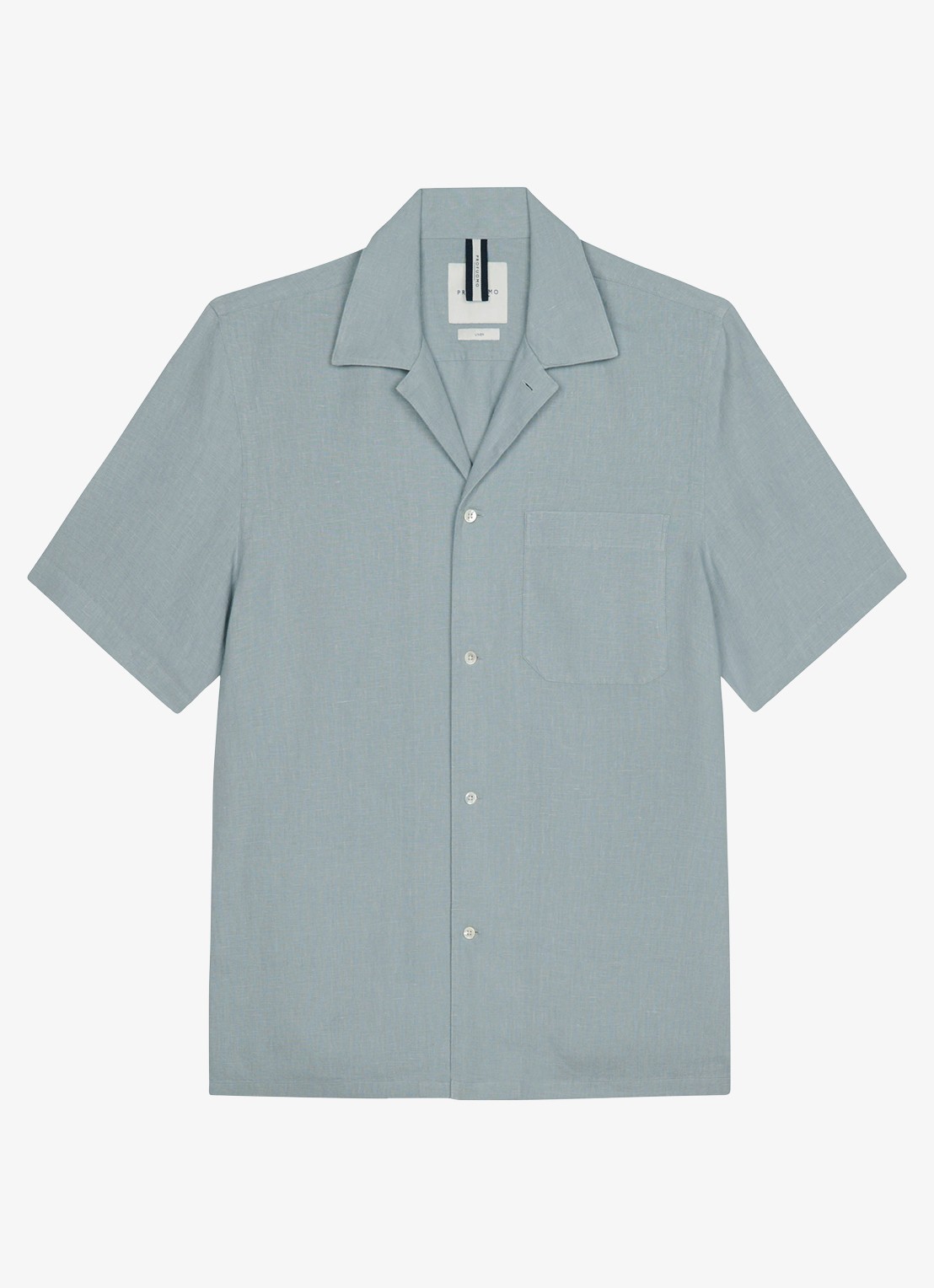 Profuomo Relax fit shirt in linnen - voorkant 4 blauwgrijs
