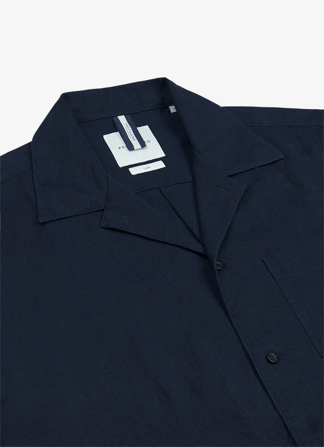 Profuomo Relax fit shirt in linnen - detail 6 blauw