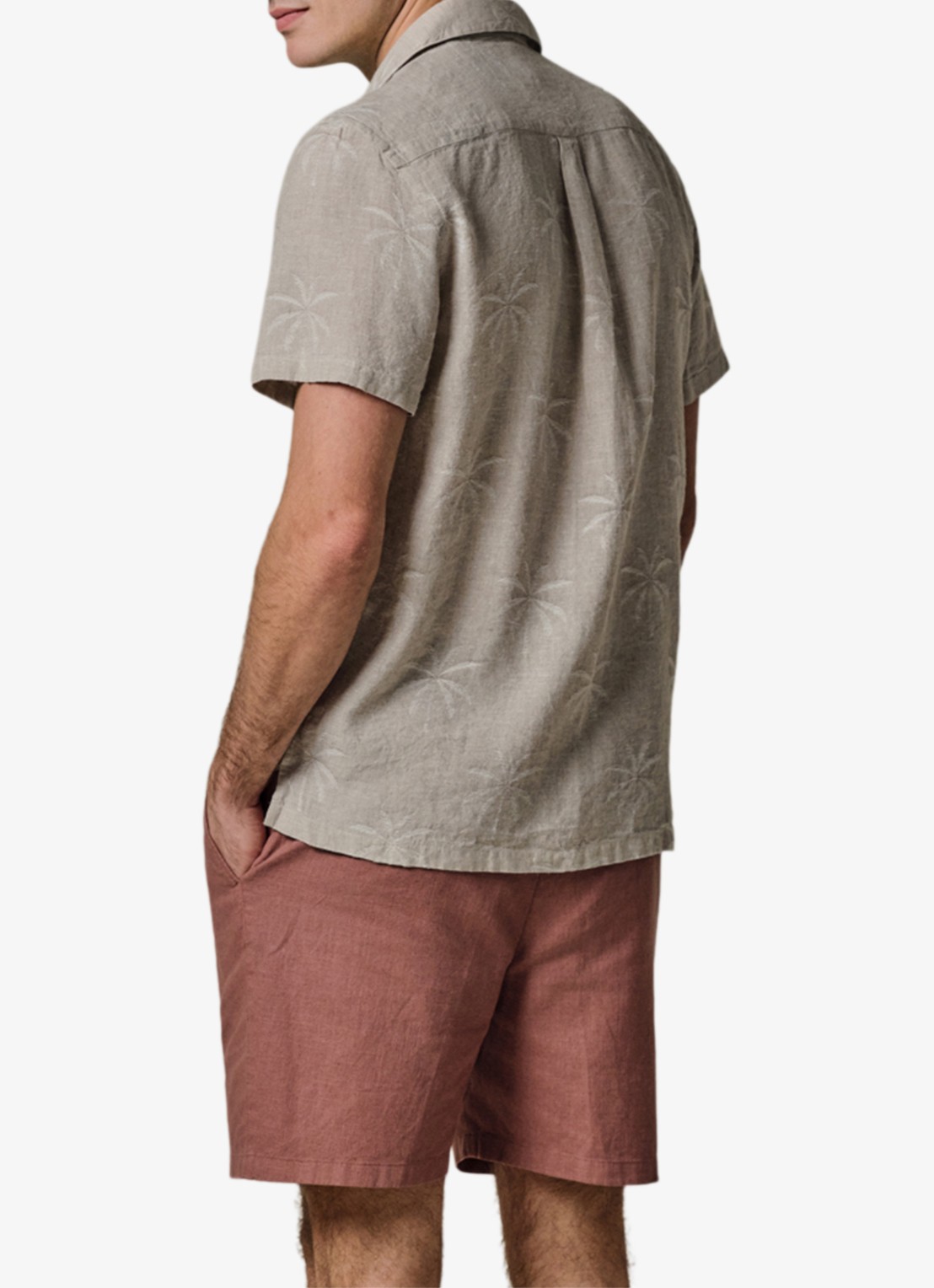 Profuomo Relax fit shirt in linnen - achterkant 3 beige