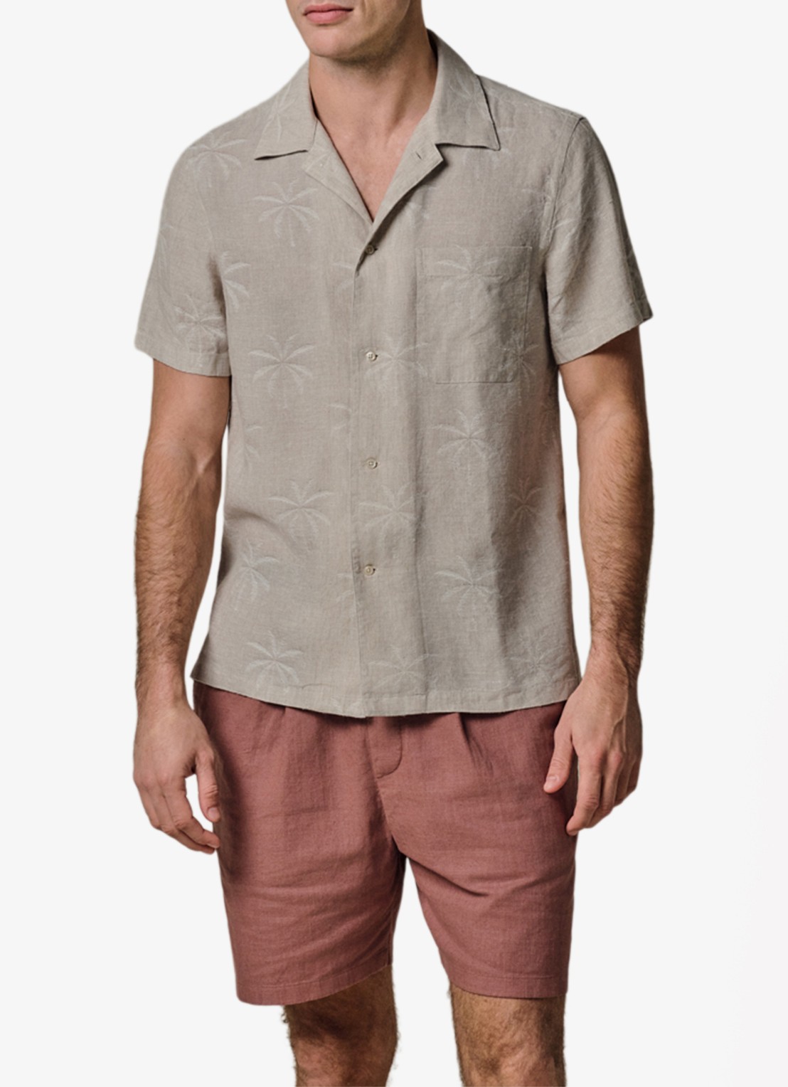 Profuomo Relax fit shirt in linnen - detail 4 beige