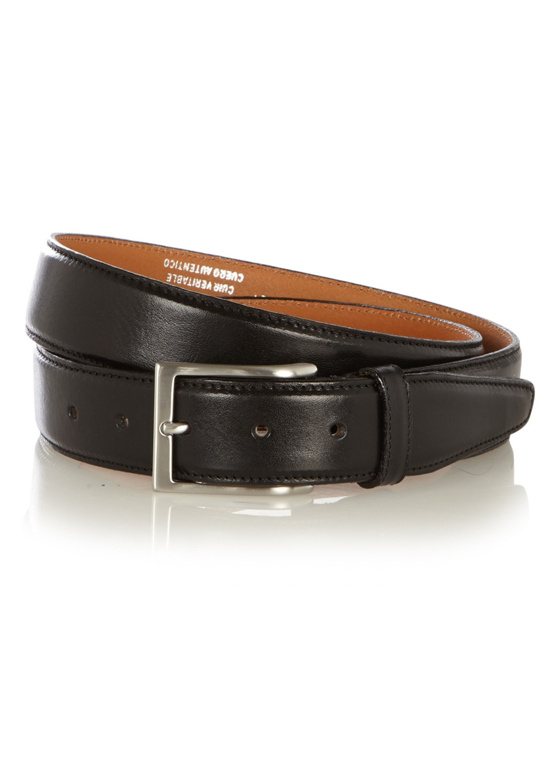 Profuomo Riem van leer  - voorkant zwart