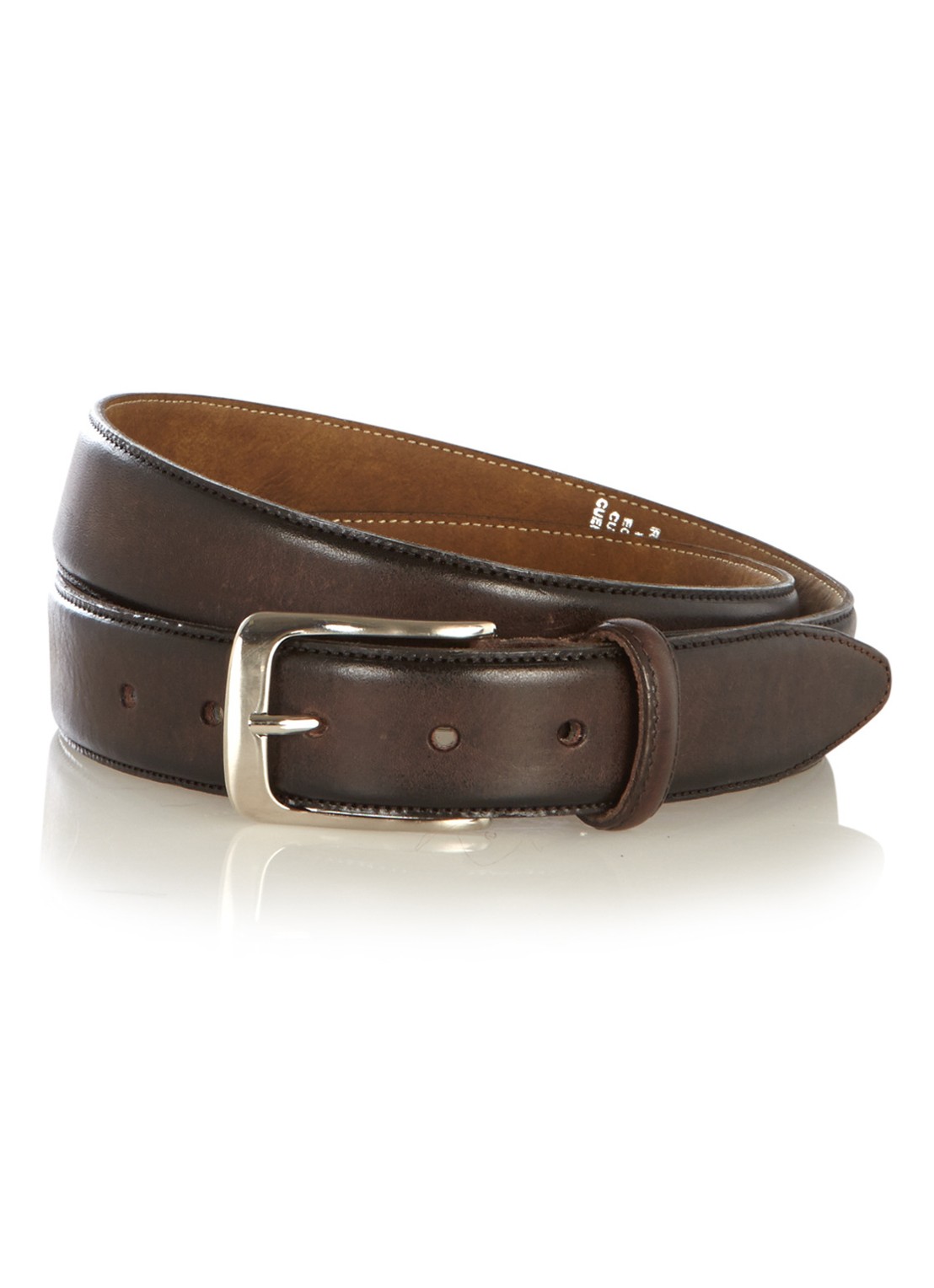 Profuomo Riem van leer  - voorkant donkerbruin