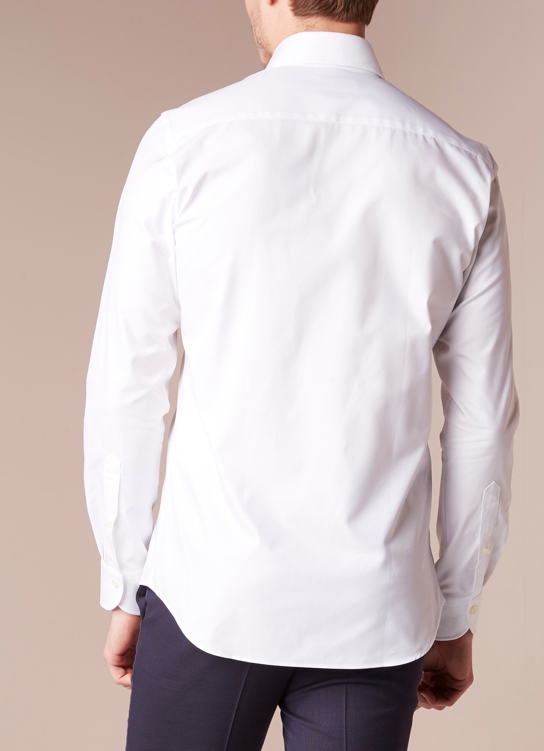 Profuomo Royal Twill No 6 slim fit overhemd met cut away kraag - achterkant wit