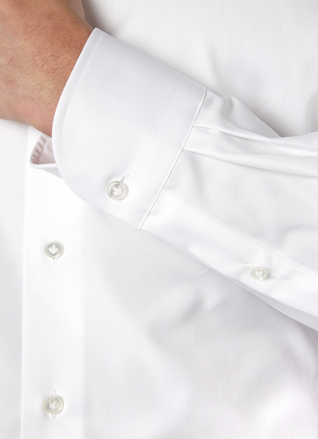 Profuomo Royal Twill No 6 slim fit overhemd met cut away kraag - detail 5 wit
