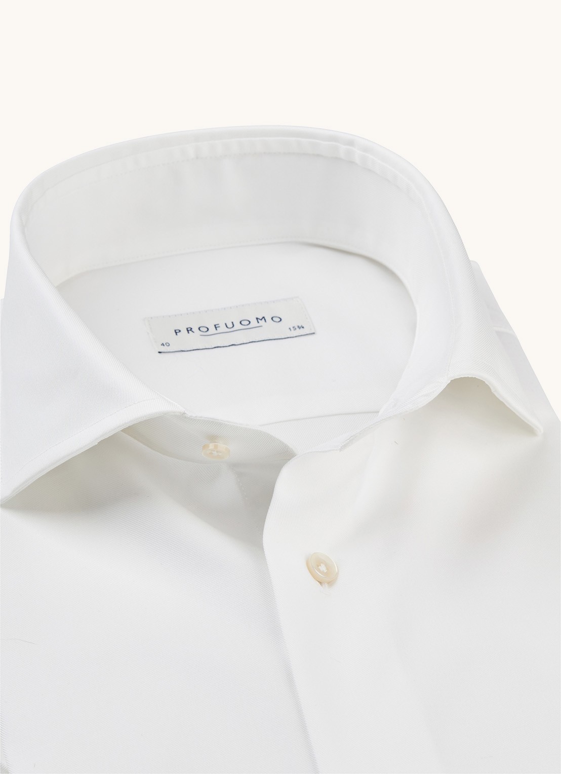 Profuomo Royal Twill No 7 slim fit overhemd met dubbele manchetten - detail 4 wit