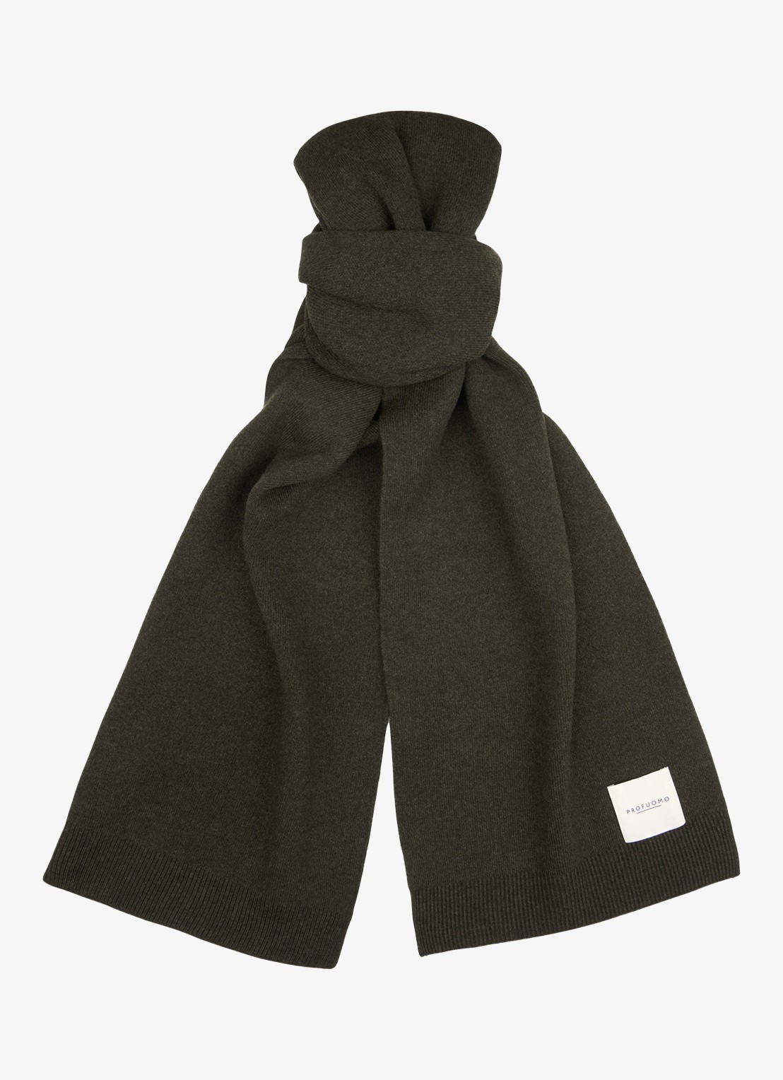 Profuomo Sjaal in wol blend - voorkant 2 groen