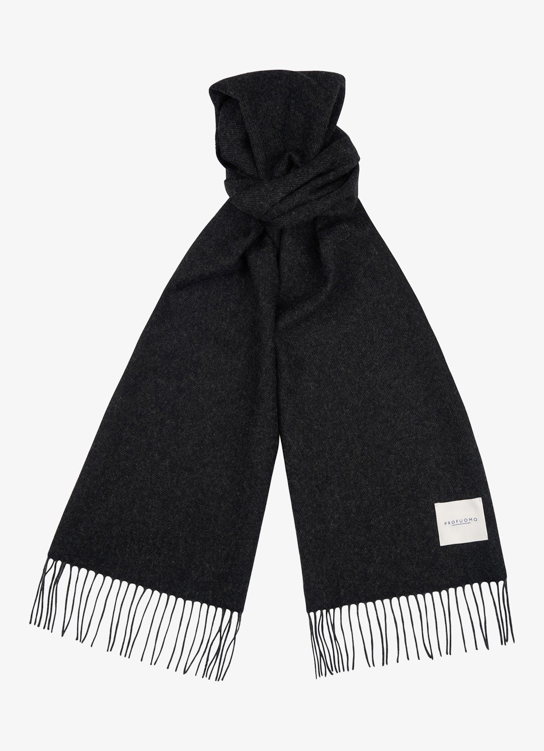 Profuomo Sjaal van lamswol - voorkant 3 zwart