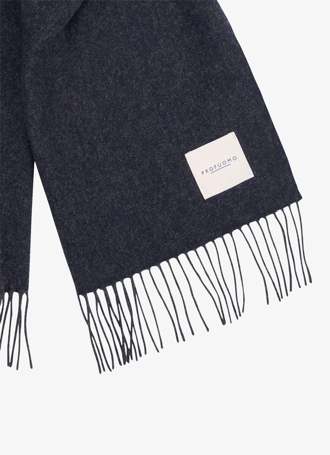 Profuomo Sjaal van lamswol - detail donkerblauw