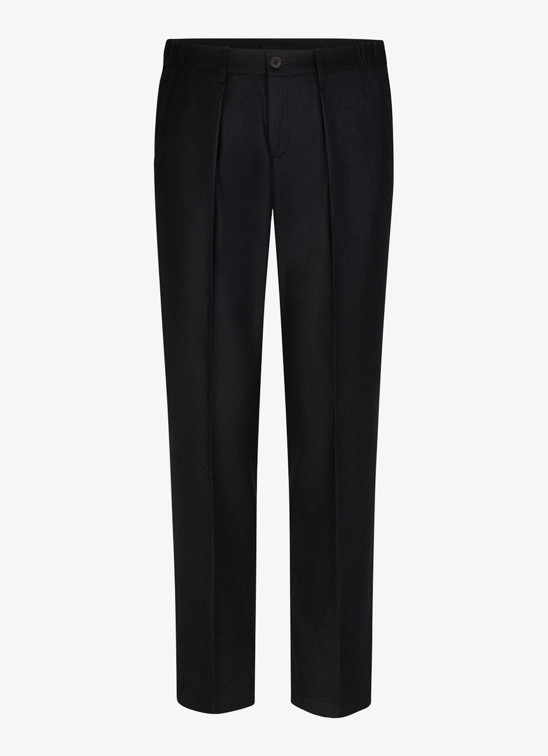 Profuomo Slim fit chino in wolblend - voorkant zwart