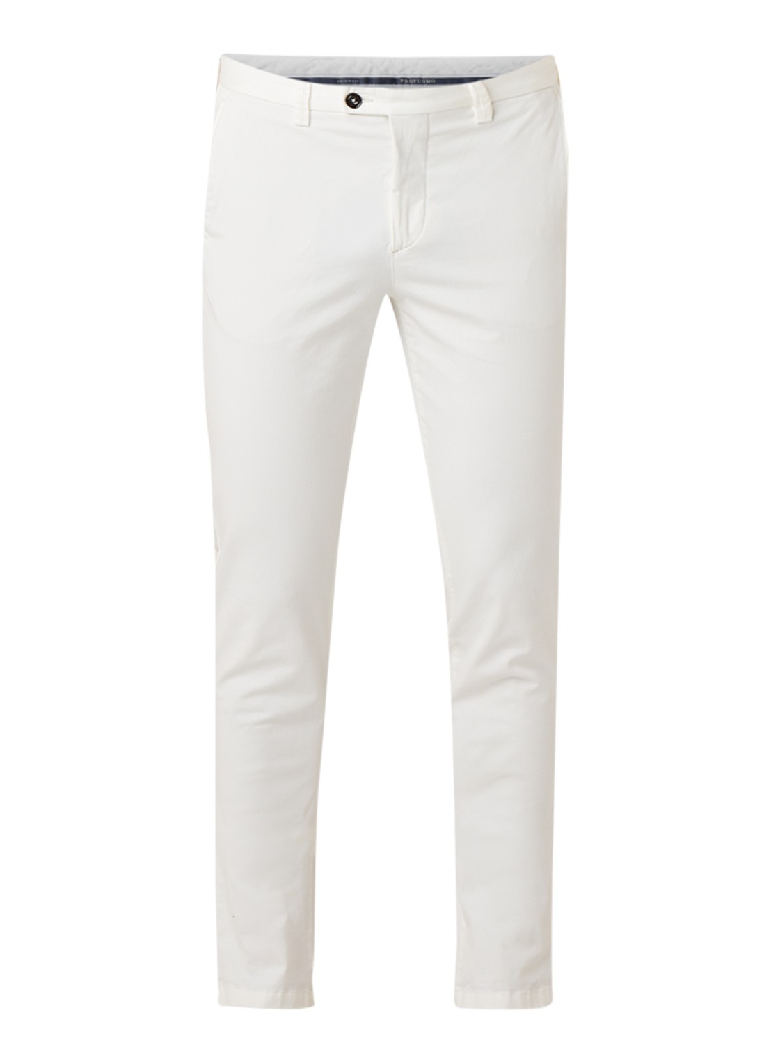 Profuomo Slim fit chino met steekzakken - voorkant gebroken wit