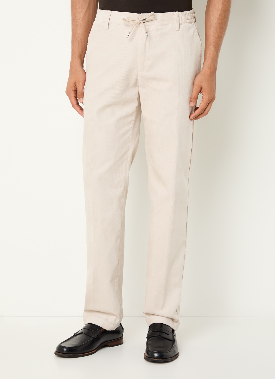 Profuomo Slim fit chino van corduroy met steekzakken - detail 4 beige