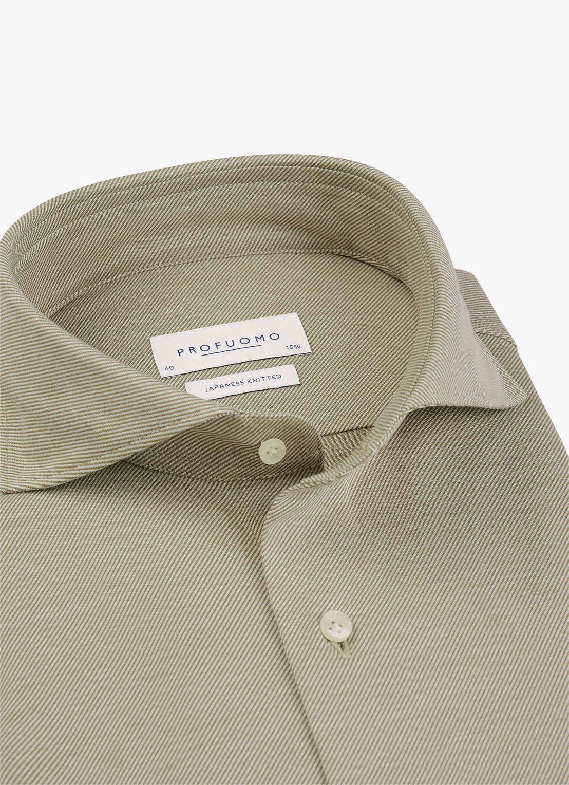 Profuomo Slim fit Japanese knitted shirt overhemd - detail 2 cognac