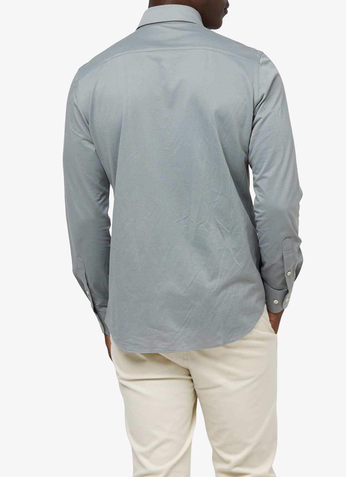 Profuomo Slim fit Japanese knitted shirt - achterkant 5 groen
