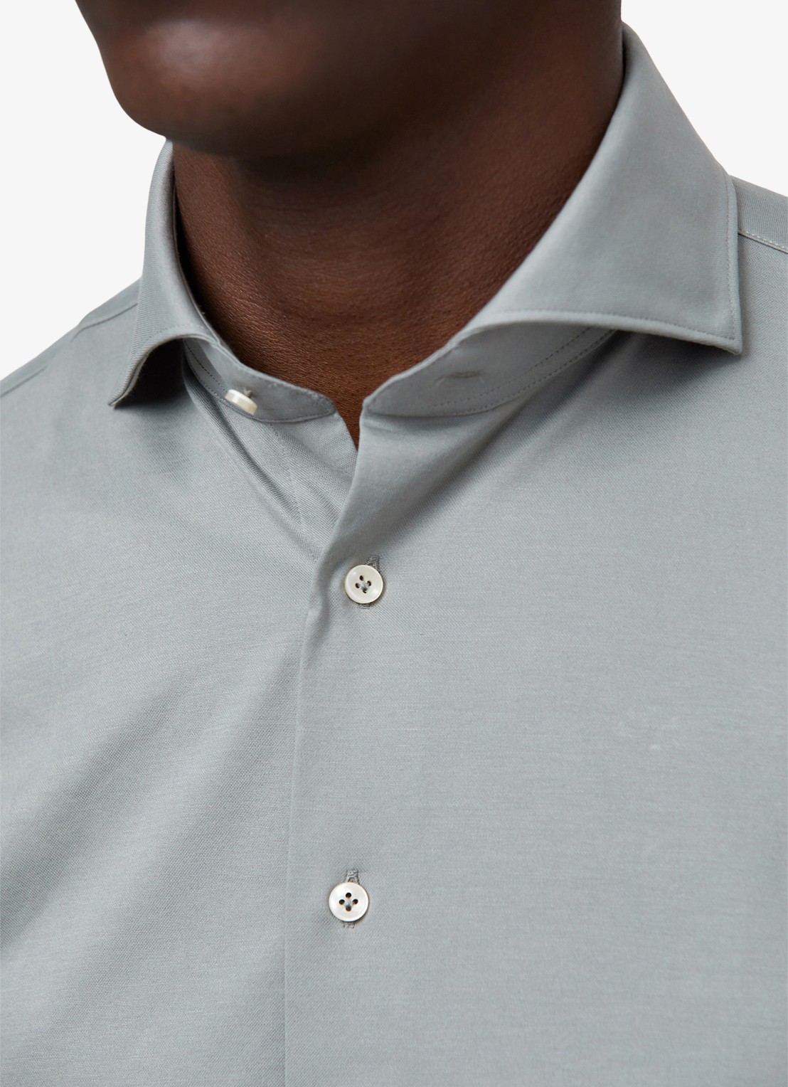 Profuomo Slim fit Japanese knitted shirt - detail 4 groen