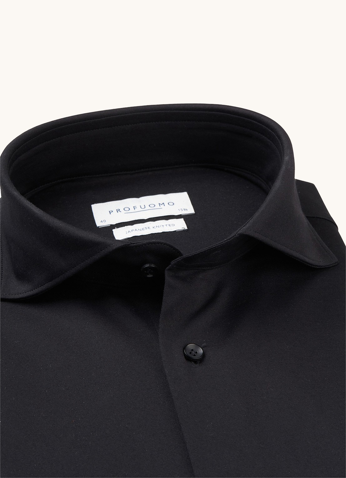 Profuomo Slim fit overhemd in katoenblend - detail 6 zwart