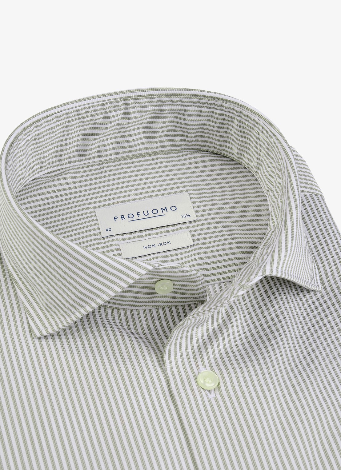 Profuomo Slim fit overhemd met streepprint - detail grijs