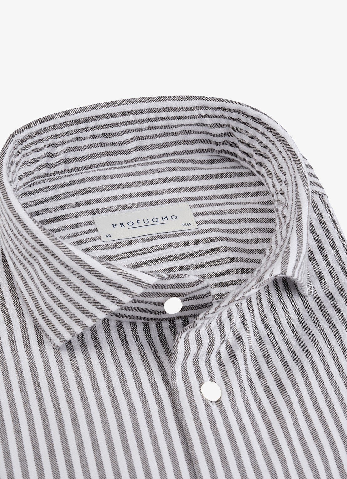 Profuomo Slim fit overhemd met streepprint - detail 5 bruin