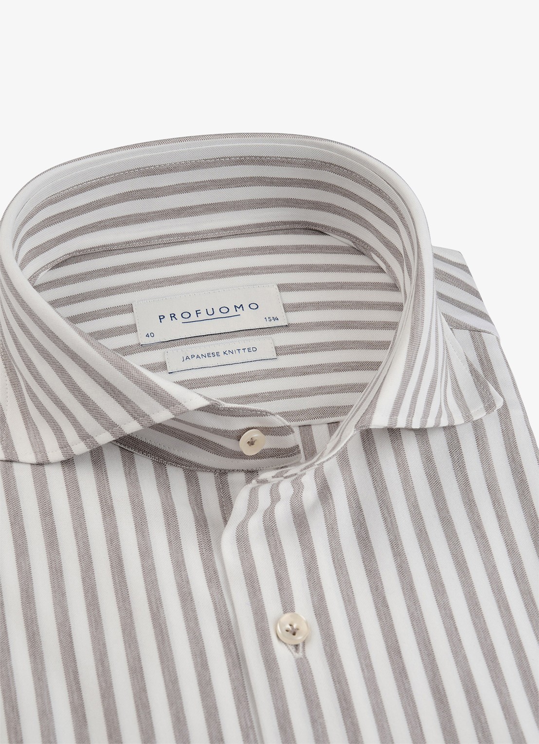 Profuomo Slim fit overhemd met streepprint - detail 4 grijs