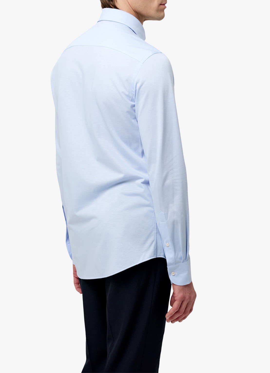 Profuomo Slim fit overhemd met stretch - achterkant lichtblauw
