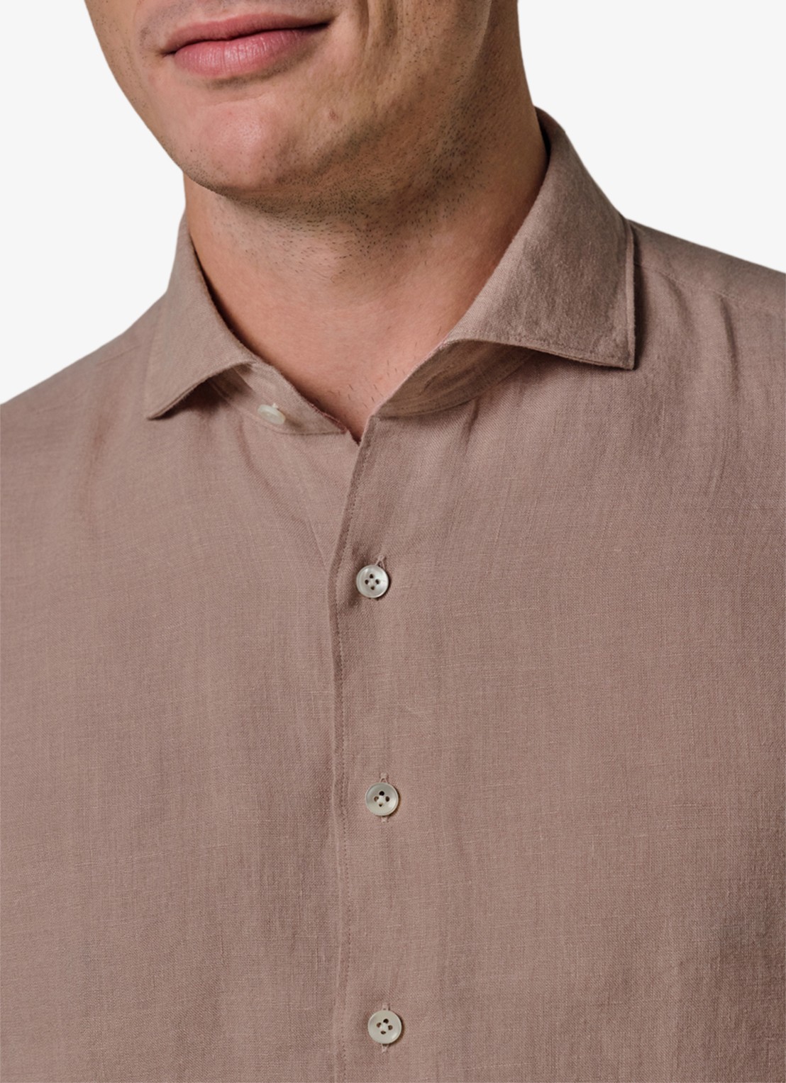 Profuomo Slim fit overhemd van linnen - detail 3 roze