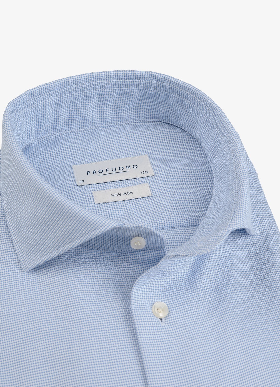 Profuomo Slim fit overhemd - detail 3 lichtblauw