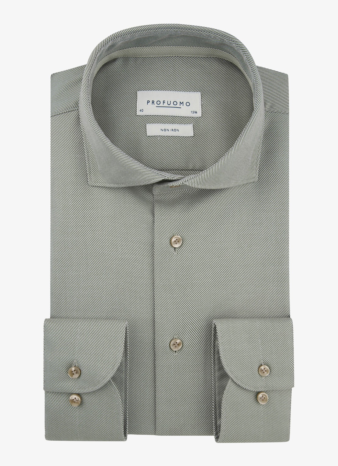 Profuomo Slim fit overhemd - voorkant 5 grijs