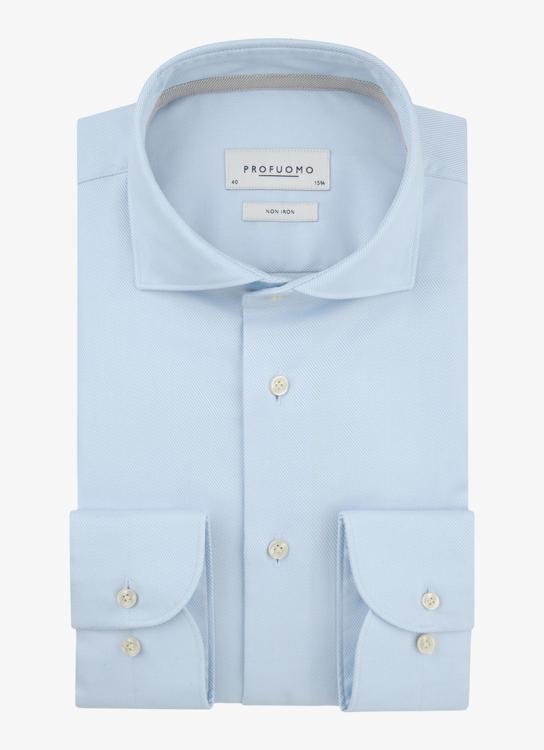 Profuomo Slim fit overhemd - voorkant 2 lichtblauw