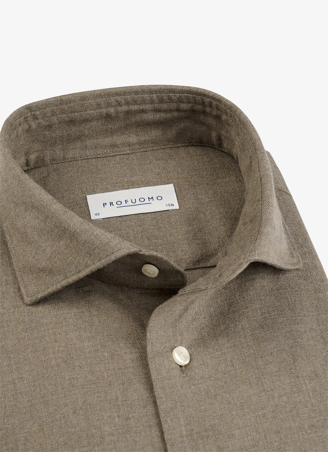 Profuomo Slim fit overhemd - detail bruin
