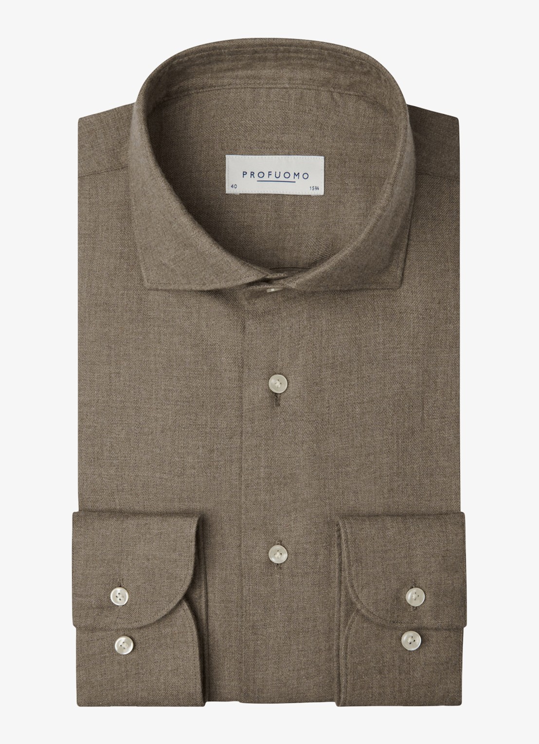 Profuomo Slim fit overhemd - voorkant 2 bruin
