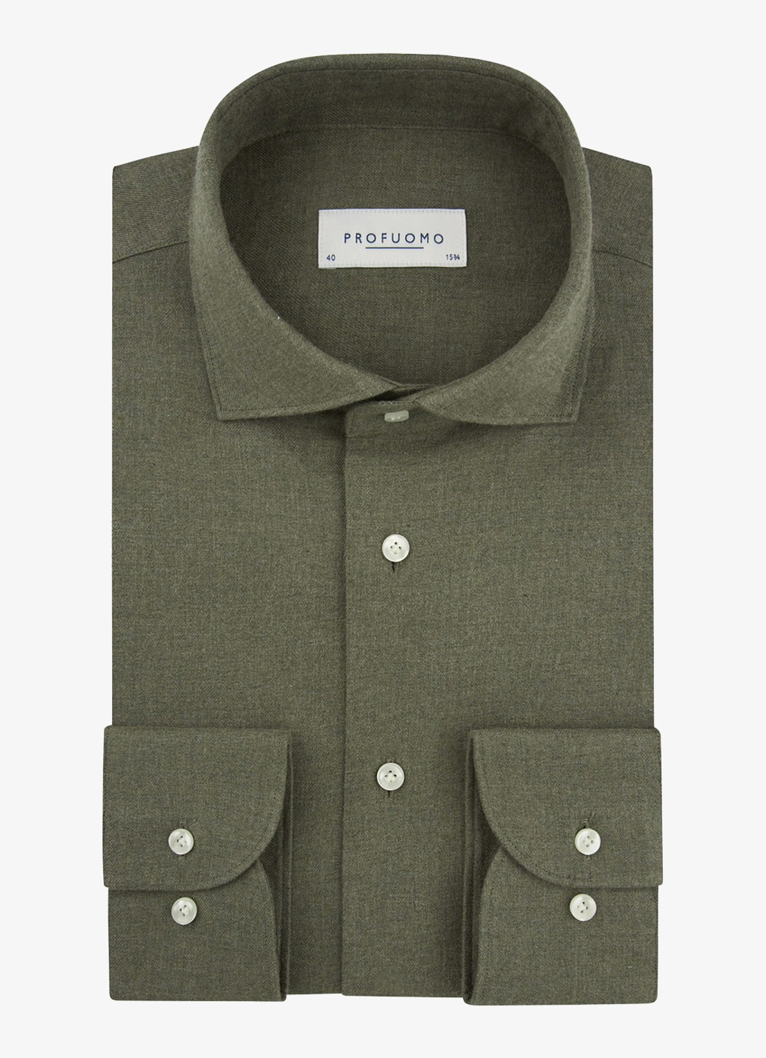 Profuomo Slim fit overhemd - voorkant 2 groen