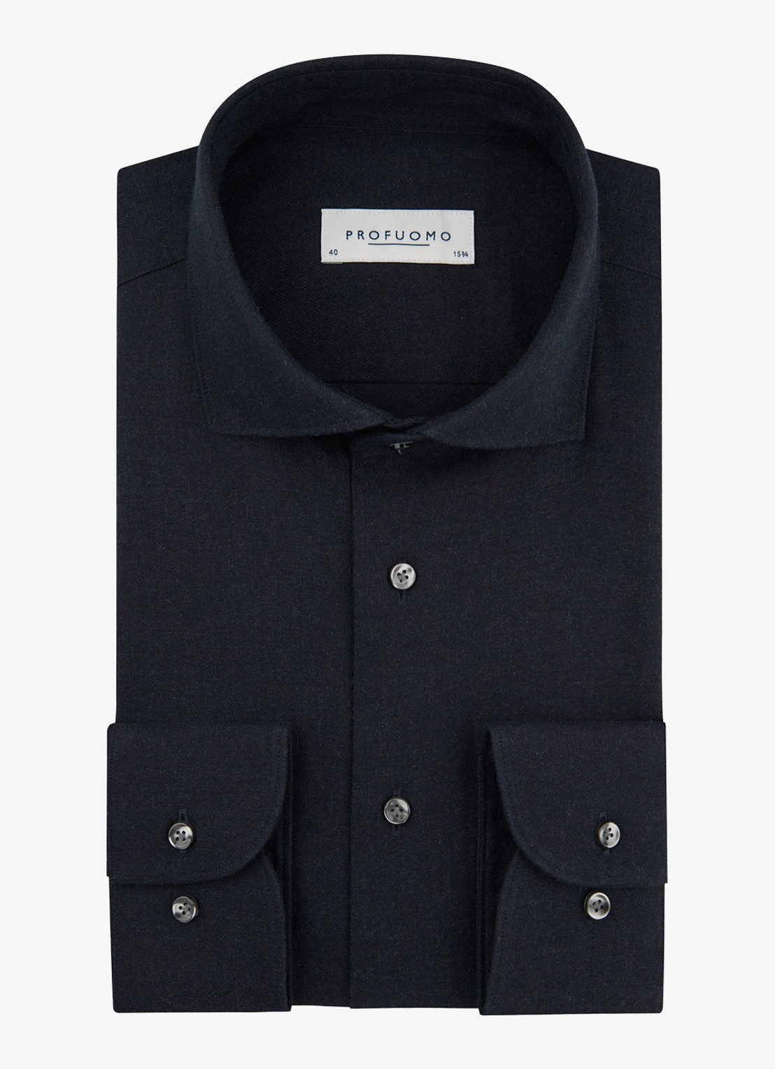 Profuomo Slim fit overhemd - voorkant 2 donkerblauw
