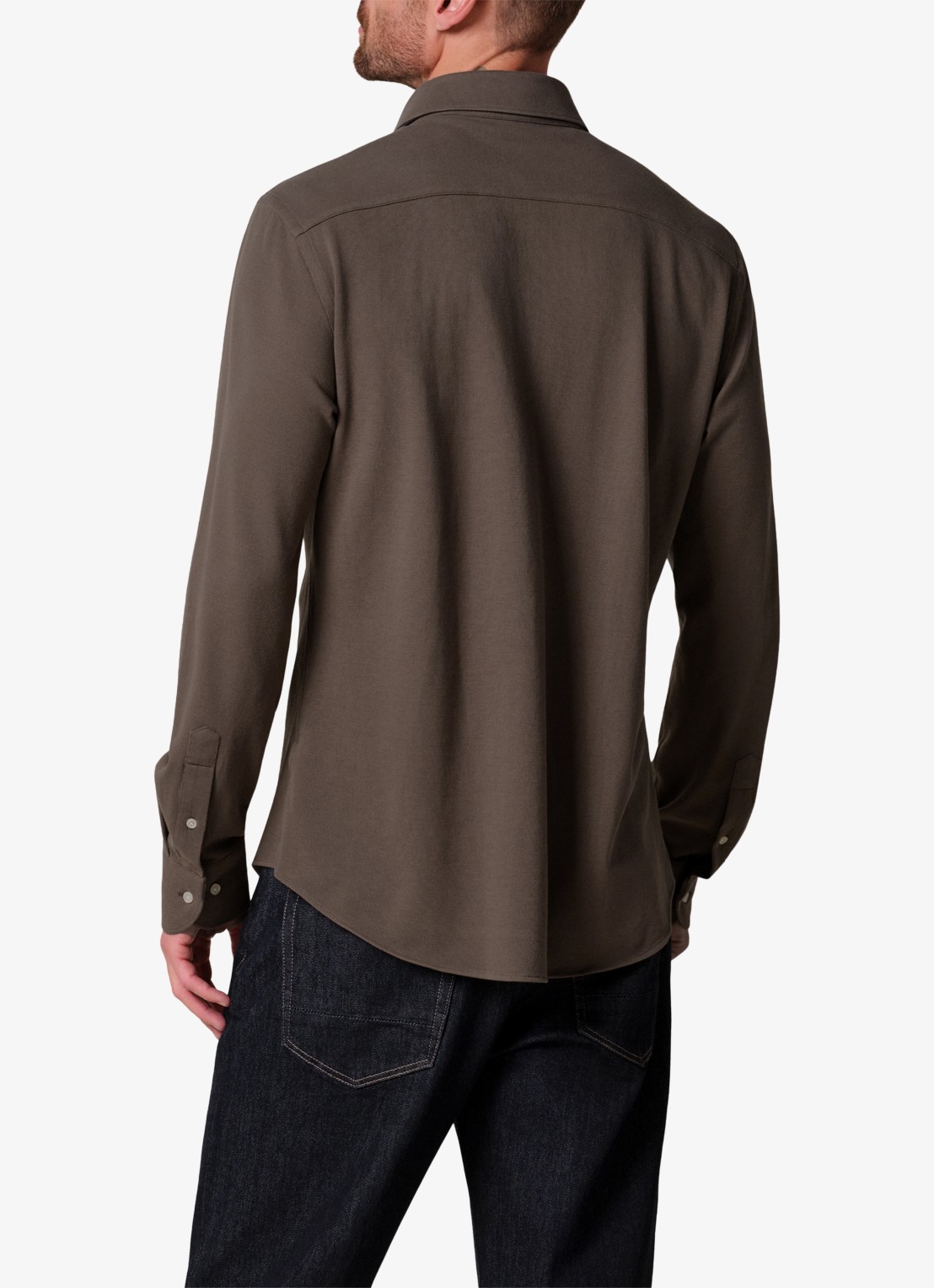 Profuomo Slim fit overhemd - achterkant taupe